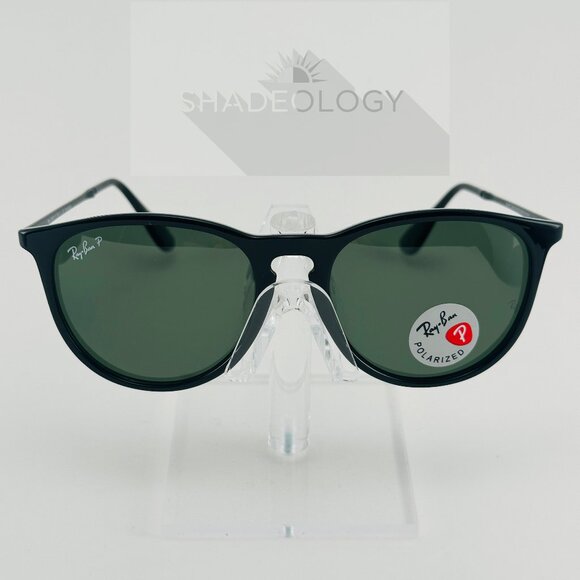 Ray-Ban Sunglasses RB4171 ERIKA 601/2P Shiny Black Round Frames Polarized Lenses main image 8
